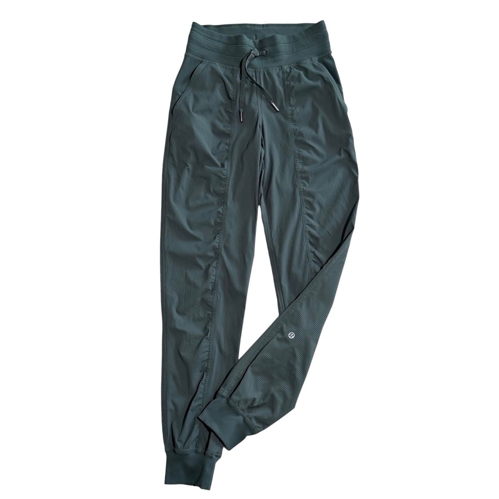 Lululemon Beyond the Studio Jogger Tidewater Teal Pinstripe Pants Women's Size 2